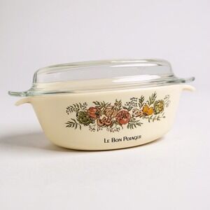 Anchor Hocking Fire King LE BON POTAGER/HARVEST VEGETABLE Casserole Dish 1½‎ Qt.